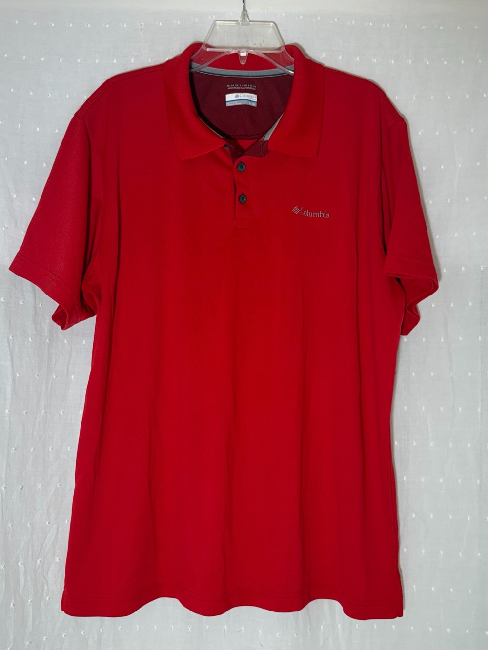 Columbia Red Polo Size XL Omni Wick Enhanced Evaporation Short Sleeve Shirt